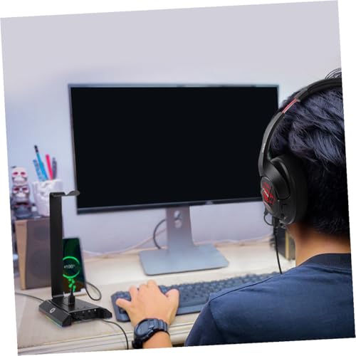 Kopfhörerständer Gaming mit Usb-ladeanschluss und Rgb-beleuchtung Headset-halterung für Schreibtisch Handyhalterung mit Multifunktionaler Kompatibilität Bild 2