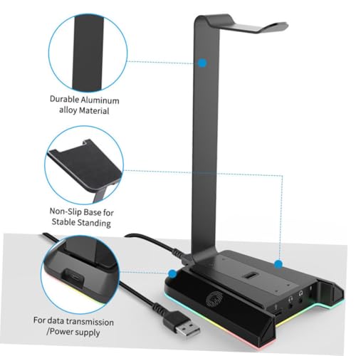 Kopfhörerständer Gaming mit Usb-ladeanschluss und Rgb-beleuchtung Headset-halterung für Schreibtisch Handyhalterung mit Multifunktionaler Kompatibilität Bild 4