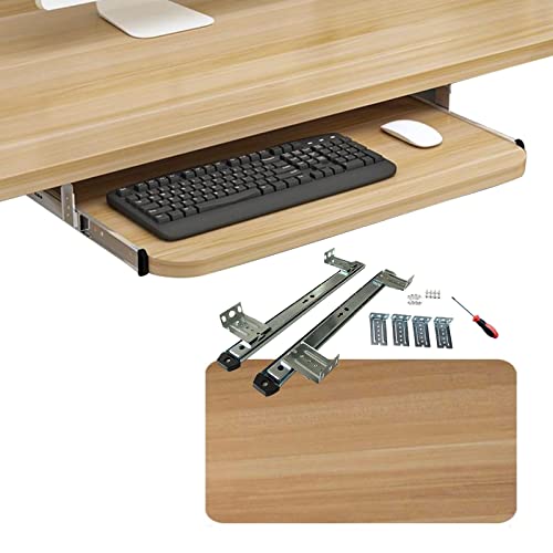 Verstellbare Tastaturablage aus Holz – robuste Untertischstütze für Tastatur und Maus, 25 kg Tragkraft, perfekt für Büro, Zuhause, Schule und Gaming Bild 1