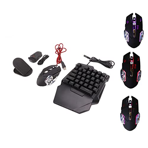 Einhändiges, Hintergrundbeleuchtetes Gaming-Tastatur-Maus-Konverter-Set für PUBG, RGB-LED, 35-Tasten-Tastatur, 6-Tasten-Mauskonverter für, ABS Bild 2
