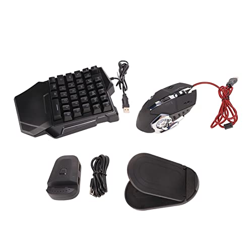 Einhändiges, Hintergrundbeleuchtetes Gaming-Tastatur-Maus-Konverter-Set für PUBG, RGB-LED, 35-Tasten-Tastatur, 6-Tasten-Mauskonverter für, ABS Bild 6