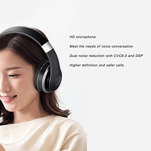 BH618 Kabellose Bluetooth-Kopfhörer, HiFi-Stereo-Bass, professionelle Gaming-Headsets für Spiele, Sport, Reisen, Zuhause, Büro, ABS, Eisblau (Schwarz) Bild 4