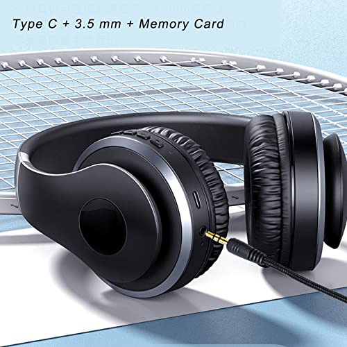 BH618 Kabellose Bluetooth-Kopfhörer, HiFi-Stereo-Bass, professionelle Gaming-Headsets für Spiele, Sport, Reisen, Zuhause, Büro, ABS, Eisblau (Schwarz) Bild 6