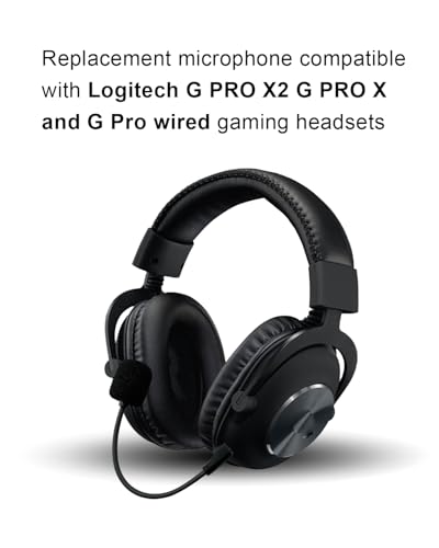 Ersatz-Spielmikrofon, kompatibel mit Logitech G PRO X2 G PRO X Gaming-Headsets, für PS4 Pro, PS5, Xbox One X, PC, abnehmbares Mikrofon mit Geräuschunterdrückung, kristallklares Spielmikrofon Bild 2