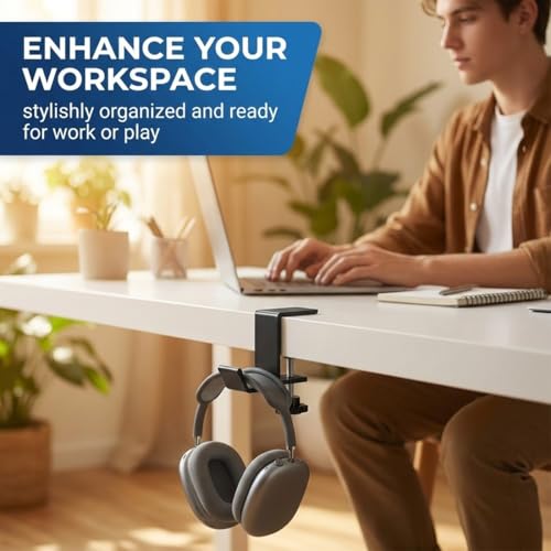 2 Stück Headset Halterung, Kopfhörerhalter für Tisch, Gaming Headset Halter, Headphone Holder & Halter für Schlüssel, Taschen Bild 5