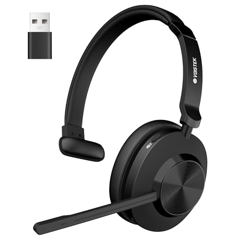 Voistek On-Ear Wireless Headset mit Bluetooth & USB-Dongle – 50 Std. Akkulaufzeit, Geräuschunterdrückendes Mikrofon für klares Telefonieren – Ideal für Home Office, Büro & Callcenter Bild 1