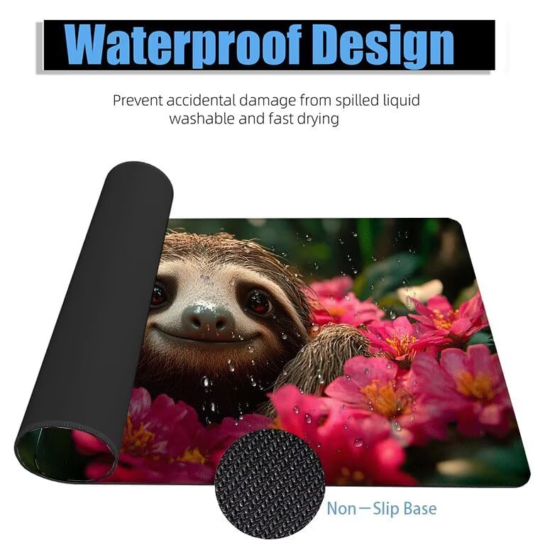 Schreibtischunterlage Tier Mauspad XXL 150x80cm Mousepad Niedlich Gaming Mauspad mit Nicht rutschender Unterlage, Vernähte Kanten WassXerdicht Anti-Rutsch Maus Pad für PC, Office Geschenke F0-581 Bild 4