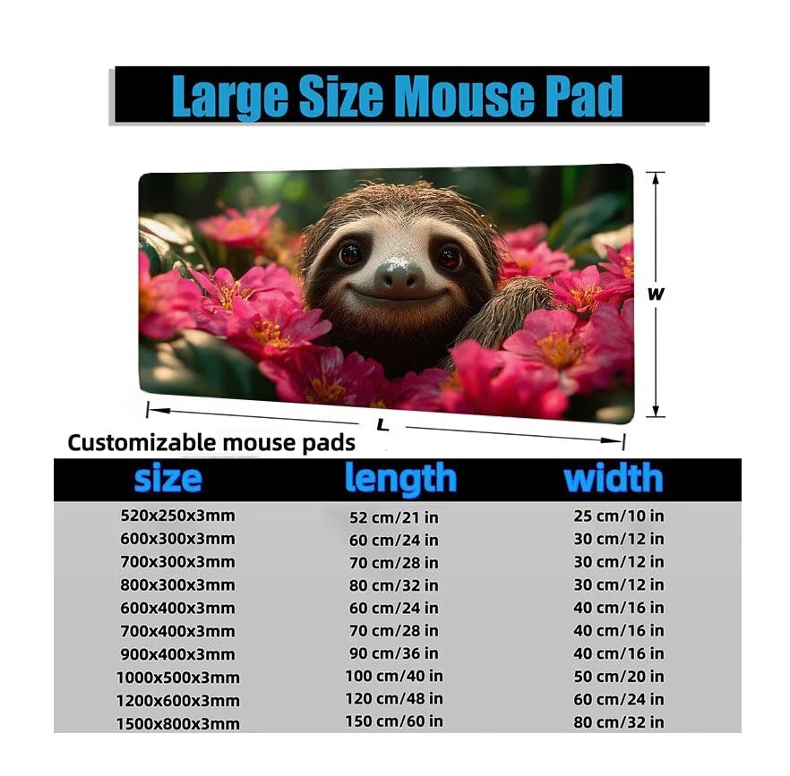 Schreibtischunterlage Tier Mauspad XXL 150x80cm Mousepad Niedlich Gaming Mauspad mit Nicht rutschender Unterlage, Vernähte Kanten WassXerdicht Anti-Rutsch Maus Pad für PC, Office Geschenke F0-581 Bild 6