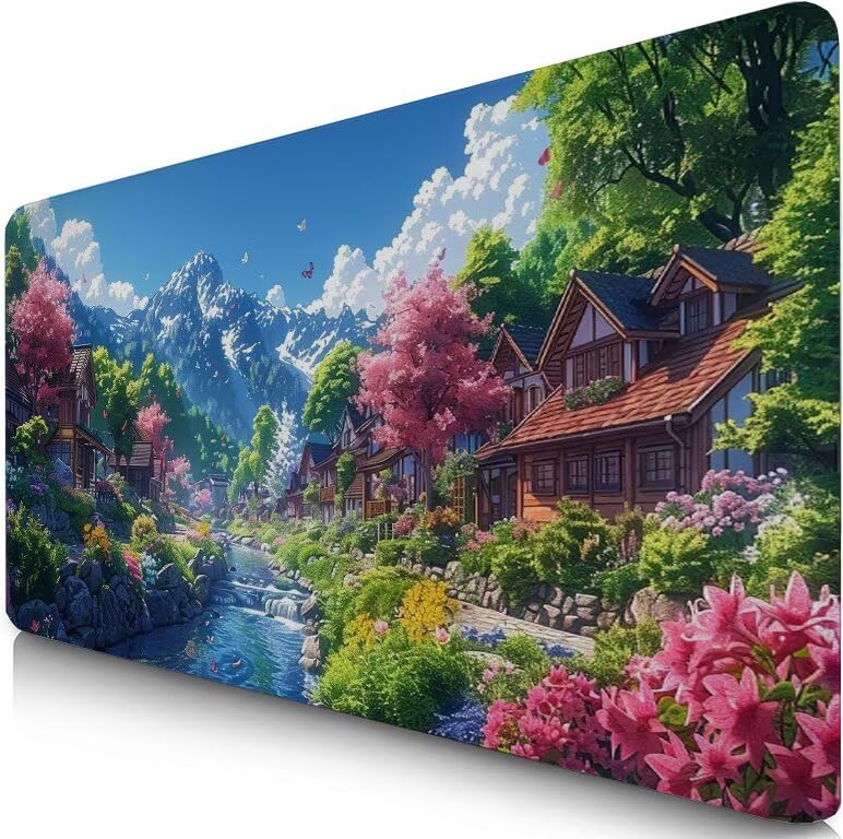 Schreibtischunterlage Landschaft Mauspad XXL 150x80cm Mousepad Berg Gaming Mauspad mit Nicht rutschender Unterlage, Vernähte Kanten WassXerdicht Anti-Rutsch Maus Pad für PC, MacBook, Laptop F0-593 Bild 1