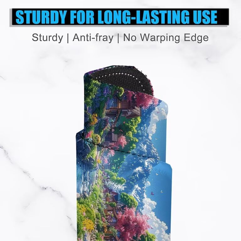 Schreibtischunterlage Landschaft Mauspad XXL 150x80cm Mousepad Berg Gaming Mauspad mit Nicht rutschender Unterlage, Vernähte Kanten WassXerdicht Anti-Rutsch Maus Pad für PC, MacBook, Laptop F0-593 Bild 3