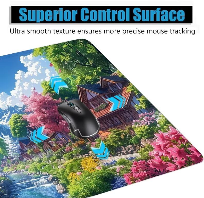 Schreibtischunterlage Landschaft Mauspad XXL 150x80cm Mousepad Berg Gaming Mauspad mit Nicht rutschender Unterlage, Vernähte Kanten WassXerdicht Anti-Rutsch Maus Pad für PC, MacBook, Laptop F0-593 Bild 5