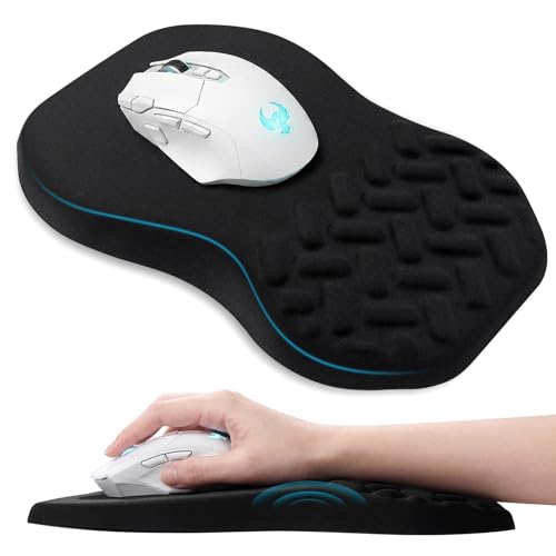 Mauspad mit Handauflage & Massage-Noppen, Ergonomisches Mauspad with Gaming Memory-Schaum Mausmatte, Gaming Mauspad für Studium, PC-Büro, Laptop, Arbeit, Gaming, Zuhause Bild 1