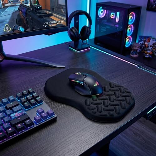 Mauspad mit Handauflage & Massage-Noppen, Ergonomisches Mauspad with Gaming Memory-Schaum Mausmatte, Gaming Mauspad für Studium, PC-Büro, Laptop, Arbeit, Gaming, Zuhause Bild 6