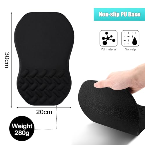 Mauspad mit Handauflage & Massage-Noppen, Ergonomisches Mauspad with Gaming Memory-Schaum Mausmatte, Gaming Mauspad für Studium, PC-Büro, Laptop, Arbeit, Gaming, Zuhause Bild 7