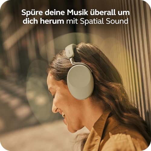 Jabra Evolve3 85 Over-Ear Bluetooth Headset kabellos mit Mikrofon für Büro, USB-C, KI-Sprachanruf, Adaptive Aktive Geräuschunterdrückung, 25h Akku, MS Teams Zertifiziert, Warmgrau Bild 4