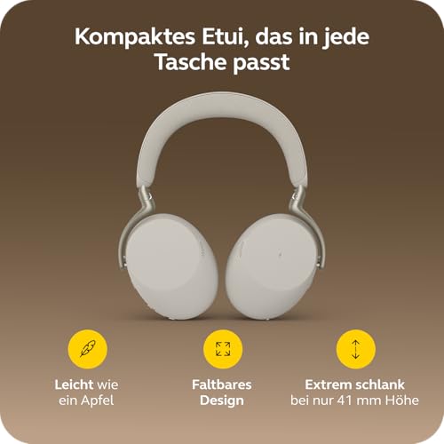 Jabra Evolve3 85 Over-Ear Bluetooth Headset kabellos mit Mikrofon für Büro, USB-C, KI-Sprachanruf, Adaptive Aktive Geräuschunterdrückung, 25h Akku, MS Teams Zertifiziert, Warmgrau Bild 6