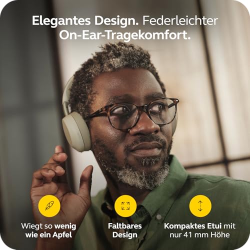 Jabra Evolve3 75 On-Ear Bluetooth Headset kabellos mit Mikrofon für Büro, USB-C, KI-Sprachanruf, Erweiterte Aktive Geräuschunterdrückung, 22h Akku, MS Teams Zertifiziert, Warmgrau Bild 5