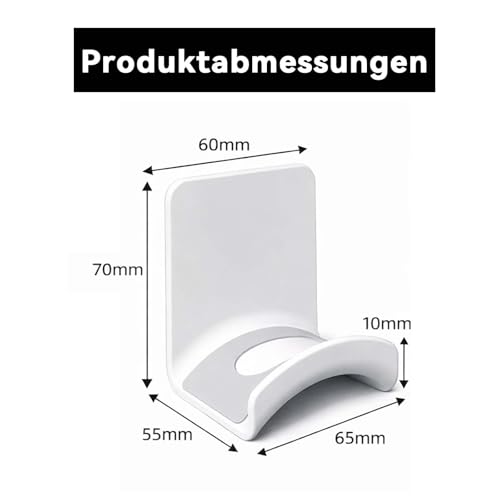 2 Stück Kopfhörer Halter Klebeband - Premium Kopfhörer Haken Wandhalterung mit Starkem Klebeband, Universeller Ohrhörer Aufhänger für Schreibtisch, Wand, Monitor, Gaming Kopfhörer, Kabel (Weiß) Bild 3