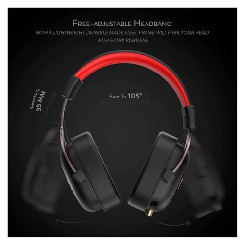 Generisch Kompatibel mit Redragon H510 Zeus Wired Gaming Headset – 7.1 Surround Sound Memory Foam Ohrpolster Over-Ear-Kopfhörer Bild 5