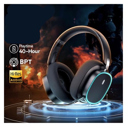 Generisch Kompatibel mit Baseus GH02 Gaming Wireless-Kopfhörer Mikrofon, Over-Ear-Kopfhörer, 5,3 40 mm Treiber, 2,4 G/Wireless/Kabel, RGB-Headsets(Black) Bild 2