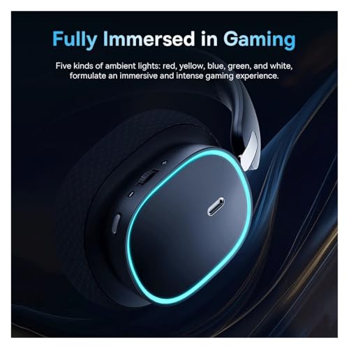 Generisch Kompatibel mit Baseus GH02 Gaming Wireless-Kopfhörer Mikrofon, Over-Ear-Kopfhörer, 5,3 40 mm Treiber, 2,4 G/Wireless/Kabel, RGB-Headsets(Black) Bild 3