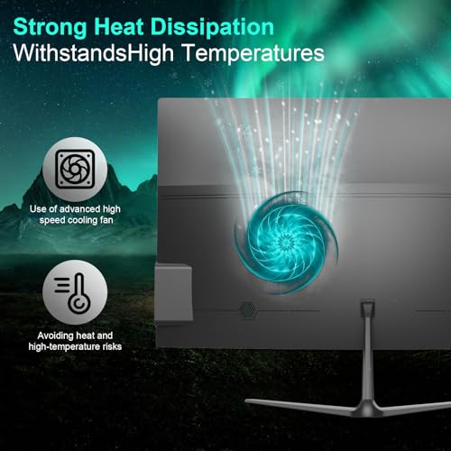 All-in-One Desktop Computer, 23 Zoll FHD Display PC AMD Ryzen5-3500U Quad Core Chipsatz, 8GB RAM 512GB SSD, WiFi, USB3.0 Eingebauter Lautsprecher Tastatur Maus für Gaming Office Study Schwarz Bild 2
