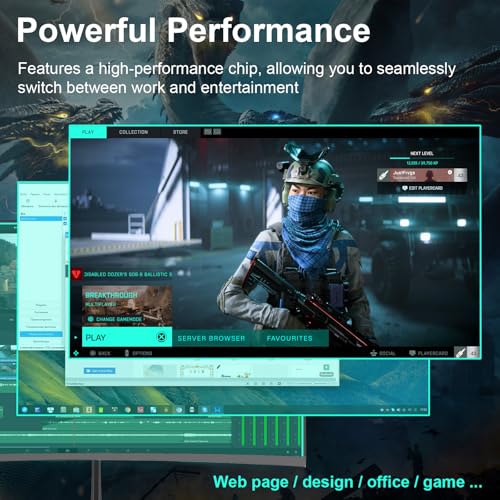 All-in-One Desktop Computer, 23 Zoll FHD Display PC AMD Ryzen5-3500U Quad Core Chipsatz, 8GB RAM 512GB SSD, WiFi, USB3.0 Eingebauter Lautsprecher Tastatur Maus für Gaming Office Study Schwarz Bild 4