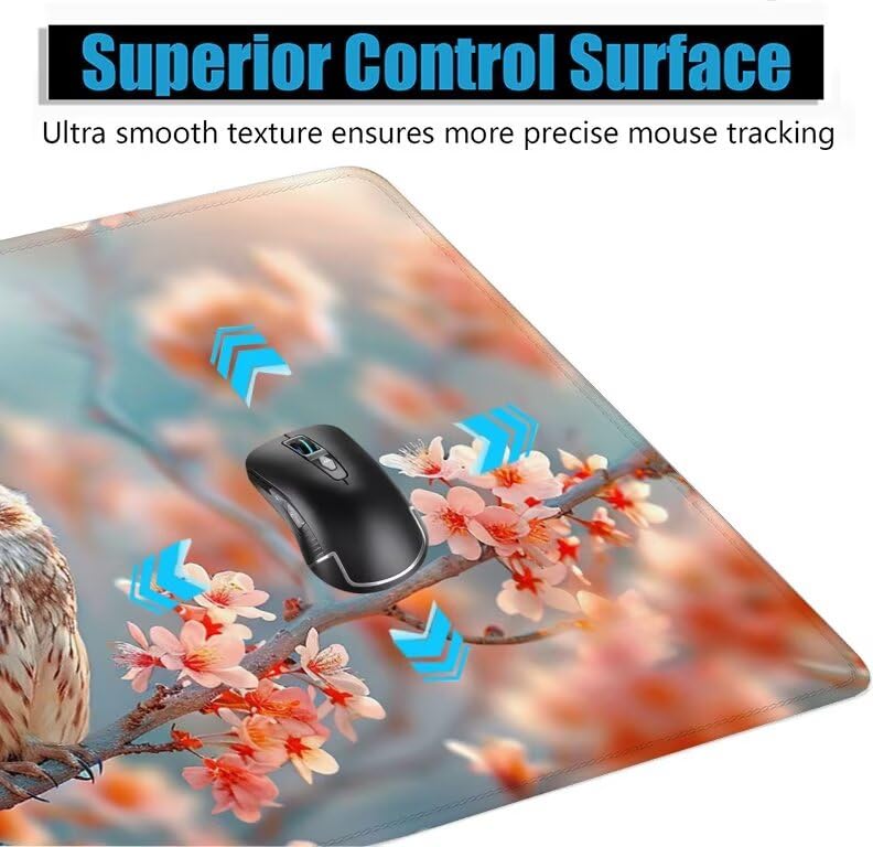 Schreibtischunterlage Vogel Mauspad XXL 150x80cm Mousepad Tier Gaming Mauspad mit Nicht rutschender Unterlage, Vernähte Kanten WassXerdicht Anti-Rutsch Maus Pad für Laptop, Office Geschenke F0-623 Bild 5