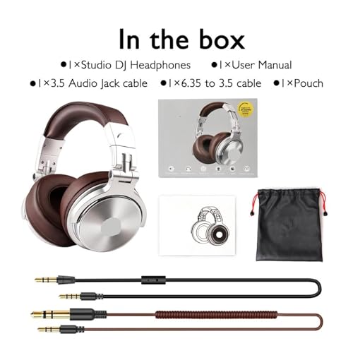 Kompatibel for Oneodio Pro 30, professionelle Studio-DJ-Kopfhörer mit Mikrofon, über Ohr verkabelte Kopfhörer, HiFi-Monitore, faltbares Gaming-Headset Bild 4