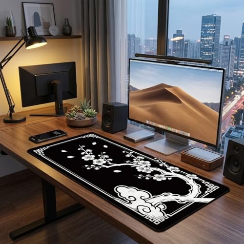 Mauspad XL Gaming, 800 x 300 mm Mousepad groß, Schreibtischunterlage Desk Mat, Verbessert Präzision und Geschwindigkeit, rutschfest, vernähte Kanten, für PC, Laptop, Tastatur, Maus Bild 6
