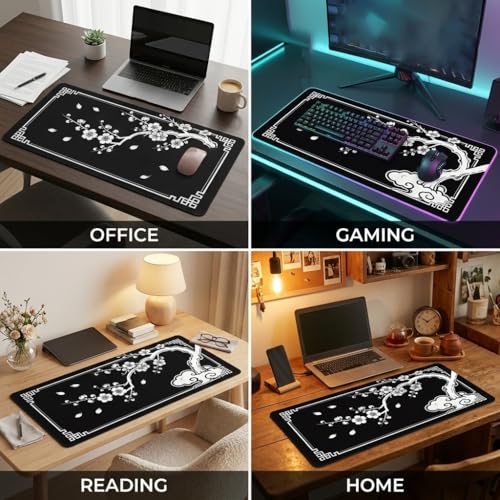 Mauspad XL Gaming, 800 x 300 mm Mousepad groß, Schreibtischunterlage Desk Mat, Verbessert Präzision und Geschwindigkeit, rutschfest, vernähte Kanten, für PC, Laptop, Tastatur, Maus Bild 7