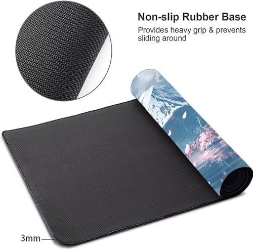 Mauspad XXL 1400x600x3 mm Gaming Mousepad mit Vernähte Kanten - rutschfest Mouse Pad - für PC mit Glatter Oberfläche Mauspad, Mousepad Blumen Rosa, Maus Pad für alle Maustypen PjY10120 T-M Bild 4
