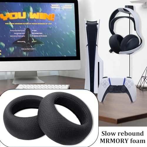 PS5 Kopfhörer Ohrpolster, Mesh Stoff Ersatzpolster mit Memory-Schaumstoff für Soy Puls 3D Wireless Headset, Ideal für Gaming, Musik und langes Tragen Bild 3