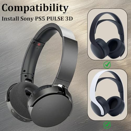 PS5 Kopfhörer Ohrpolster, Mesh Stoff Ersatzpolster mit Memory-Schaumstoff für Soy Puls 3D Wireless Headset, Ideal für Gaming, Musik und langes Tragen Bild 5