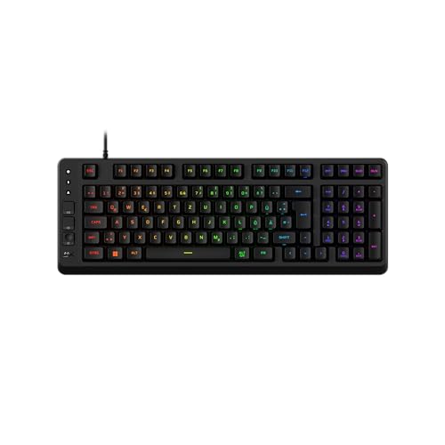 HyperX Eve 1800 Gaming-Tastatur – Kompakte 1800-Layout, QWERTZ deutsches Layout, 10-Zonen RGB-Beleuchtung, Membranschalter, Mediensteuerung, Anti-Ghosting, PC/PS5/Xbox kompatibel – Schwarz Bild 1