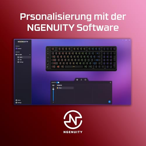 HyperX Eve 1800 Gaming-Tastatur – Kompakte 1800-Layout, QWERTZ deutsches Layout, 10-Zonen RGB-Beleuchtung, Membranschalter, Mediensteuerung, Anti-Ghosting, PC/PS5/Xbox kompatibel – Schwarz Bild 6