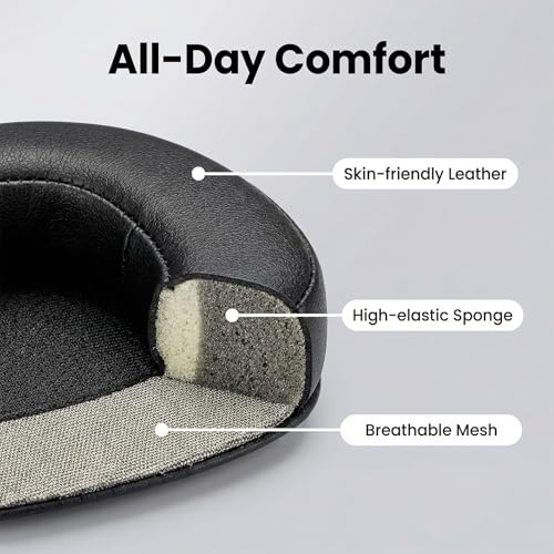 Hochwertige Ersatz-Ohrpolster kompatibel mit Logitech Gaming Headsets G935, G933, G930, G635, G633, G430, G432 & mehr – 1 Paar Memory-Schaumstoff Ohrkissen, Schwarz Bild 4