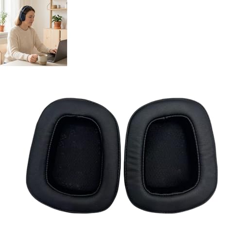 Hochwertige Ersatz-Ohrpolster kompatibel mit Logitech Gaming Headsets G935, G933, G930, G635, G633, G430, G432 & mehr – 1 Paar Memory-Schaumstoff Ohrkissen, Schwarz Bild 7