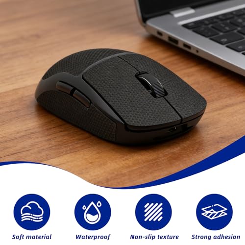 Mouse Grip Tape für Logitech G Pro Wireless 1 & 4, rutschfest Rundumschlag PU Maus Griptape Selbstklebend, Schweißabsorbierend und Ultradünn Atmungsaktiv Gaming Maus Zubehör Ultradünn Bild 3