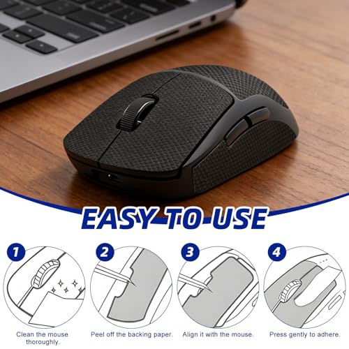 Mouse Grip Tape für Logitech G Pro Wireless 1 & 4, rutschfest Rundumschlag PU Maus Griptape Selbstklebend, Schweißabsorbierend und Ultradünn Atmungsaktiv Gaming Maus Zubehör Ultradünn Bild 4