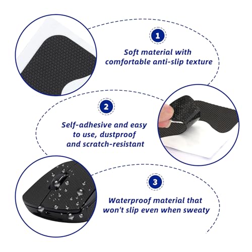 Mouse Grip Tape für Logitech G Pro Wireless 1 & 4, rutschfest Rundumschlag PU Maus Griptape Selbstklebend, Schweißabsorbierend und Ultradünn Atmungsaktiv Gaming Maus Zubehör Ultradünn Bild 5