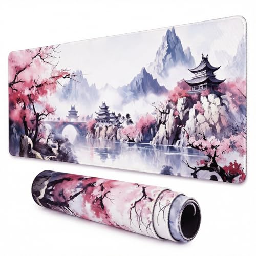 Gaming Mauspad Groß, 80 x 30 cm Schreibtischunterlage mit Rutschfester Gummiunterseite, Waschbares Mauspad, Tischunterlage Mouse Pad für PC Laptop Maus und Tastatur Bild 1
