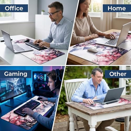Gaming Mauspad Groß, 80 x 30 cm Schreibtischunterlage mit Rutschfester Gummiunterseite, Waschbares Mauspad, Tischunterlage Mouse Pad für PC Laptop Maus und Tastatur Bild 6