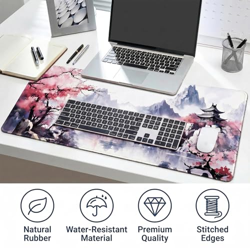 Gaming Mauspad Groß, 80 x 30 cm Schreibtischunterlage mit Rutschfester Gummiunterseite, Waschbares Mauspad, Tischunterlage Mouse Pad für PC Laptop Maus und Tastatur Bild 7