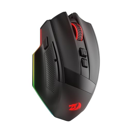 Redragon M923 PRO 3-Mode RGB Gaming Maus, Optische Ergonomische Gamer Maus mit Max 24.000 DPI, Pro Präzisionssensor SG8960, 8 Makrotasten, Softwareunterstützung Bild 1
