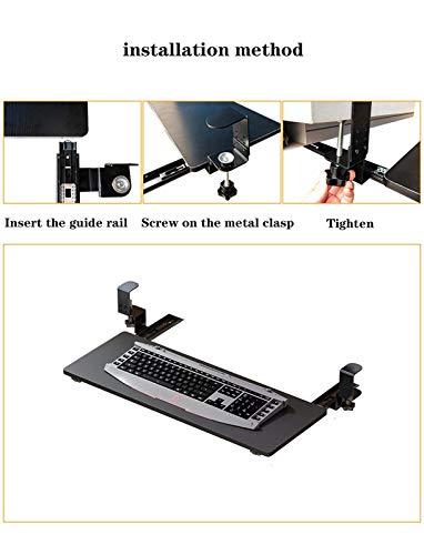 Verstellbare Tastatur und Maus, Schiebe-Schreibtisch-Design mit platzsparendem Clip für Komfort und Effizienz. Perfekt für Home Office und Gaming Bild 4