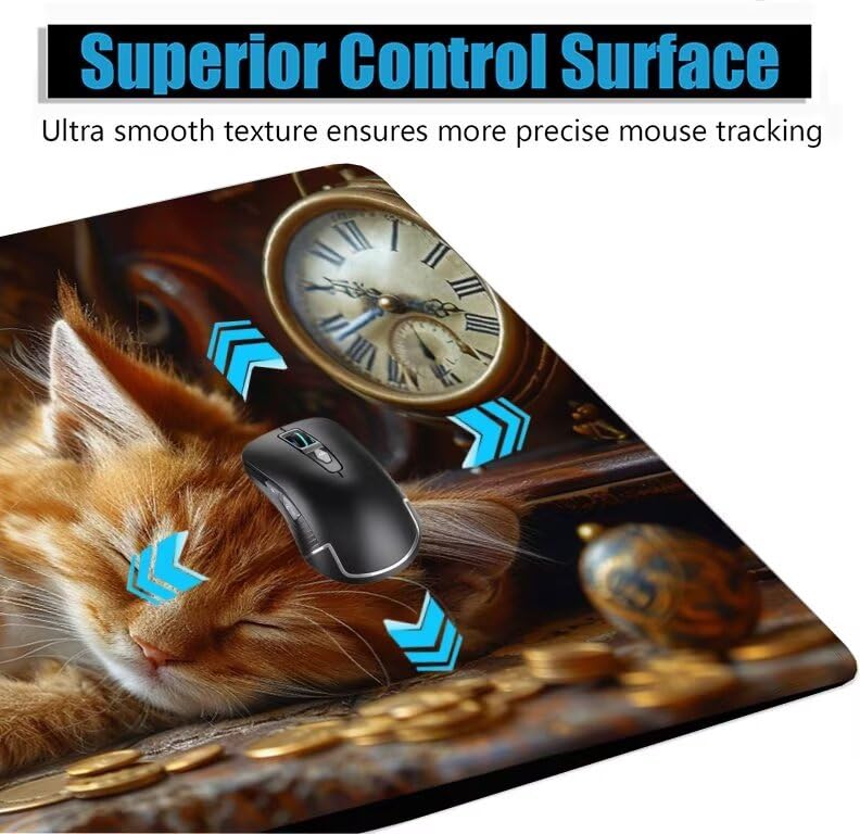 Schreibtischunterlage Orange Mauspad XXL 150x80cm Mousepad Tier Gaming Mauspad mit Nicht rutschender Unterlage, Vernähte Kanten WassXerdicht Anti-Rutsch Maus Pad für Laptop, Office Geschenke F0-653 Bild 5