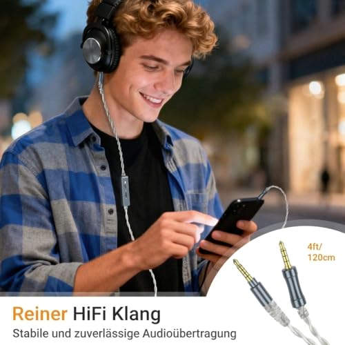 Cubilux 3,5mm TRRRS Klinkenkabel Ersatz für Logitech G Pro/X/X 2, G433, G233 Headset-Kabel mit Mic-Stummschaltung & Lautstärkeregelung, 1,2 m Bild 5