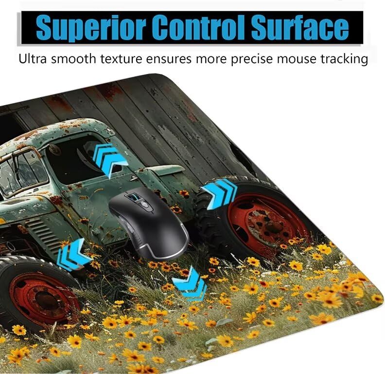 Schreibtischunterlage Bauernhof Mauspad XXL 150x80cm Mousepad Herrenhaus Gaming Mauspad mit Nicht rutschender Unterlage, Vernähte Kanten WassXerdicht Anti-Rutsch Maus Pad für MacBook, Office F0-632 Bild 5