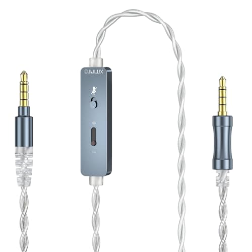 Cubilux 3,5 mm TRRS Headset Kabel mit Mic Mute und Lautstärke, AUX Ersatzkabel aus versilbertem Kupfer, kompatibel mit HyperX Cloud Alpha und Cloud Mix, ohne Inline Mikrofon, 4 FT / 1,2 m Bild 1